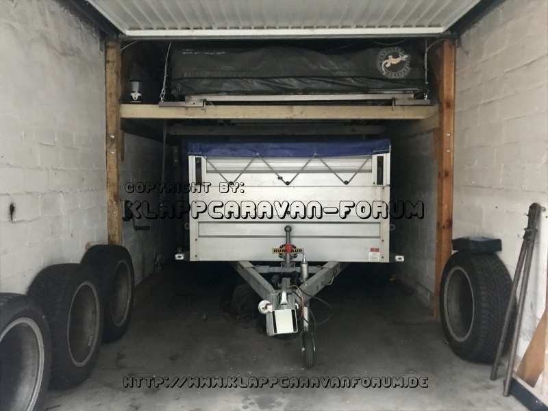Zeltlift für Anhängerzelt in Garage