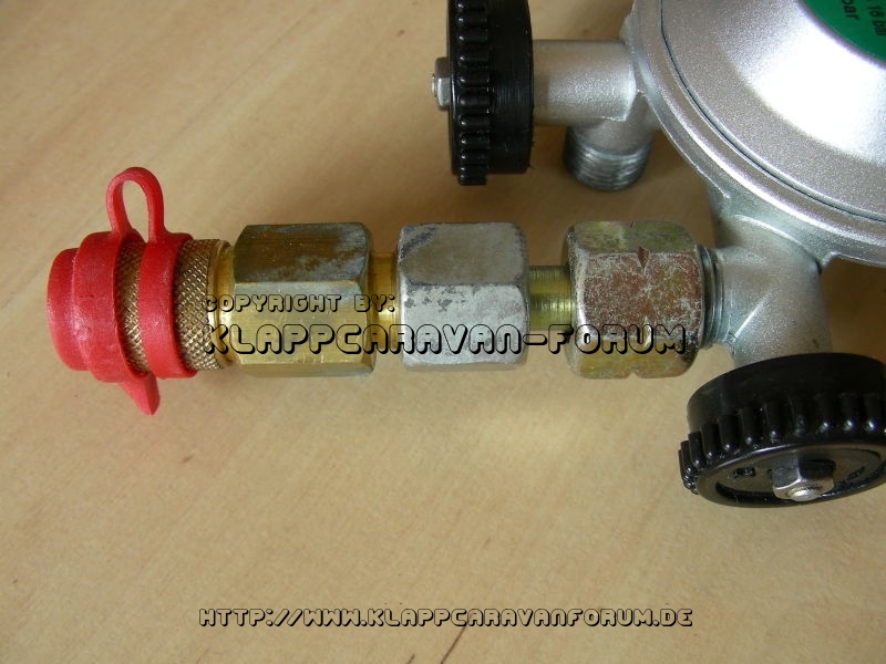 Gassteckdose an Gasregler