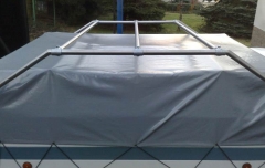 Eigenbau-Gepäckgalerie aus V2A Querstreben von der Seite