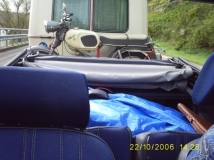 Kreidler Florett auf der Deichsel vom Eriba.