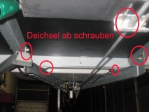 Deichsel ab schrauben